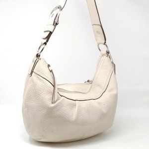 Coach Cream Pebbled Leather Hobo Bag F13731 EUC